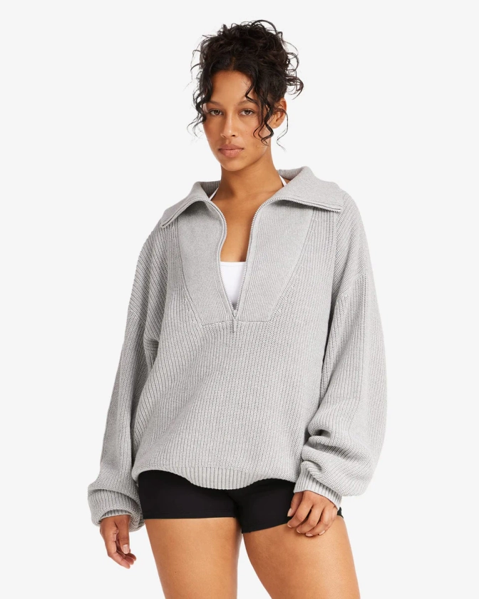 IM Oversized Knit Sweater | Grey Marl