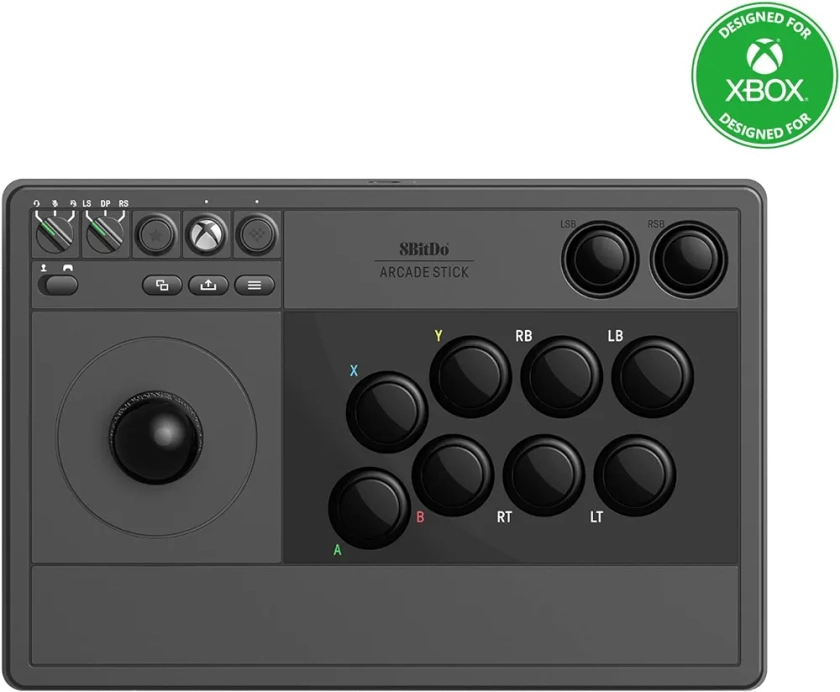 8Bitdo Wireless Arcade Stick for Xbox Series X|S, Xbox One and Windows 10, Arcade Fight Stick with 3.5mm Audio Jack - Officially Licensed (Black)
