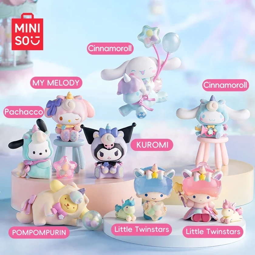 MINISO-group Sanurgente Characters Nette Paradise Series Blind Box, My Melody Kuromi, Brittop Ornament, Children Toy, Birthday Gift