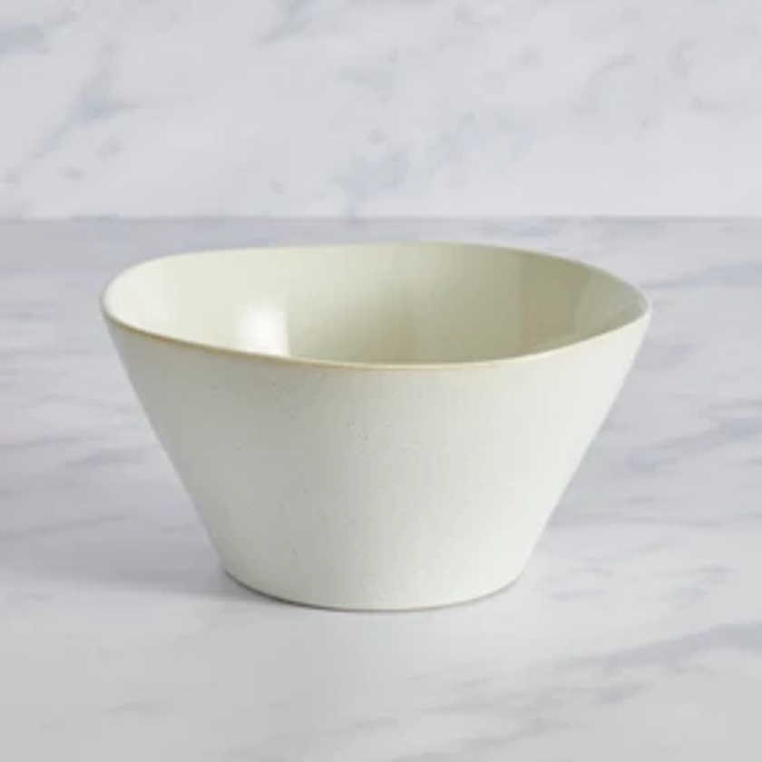 Amalfi Reactive Glaze Salad Bowl, White