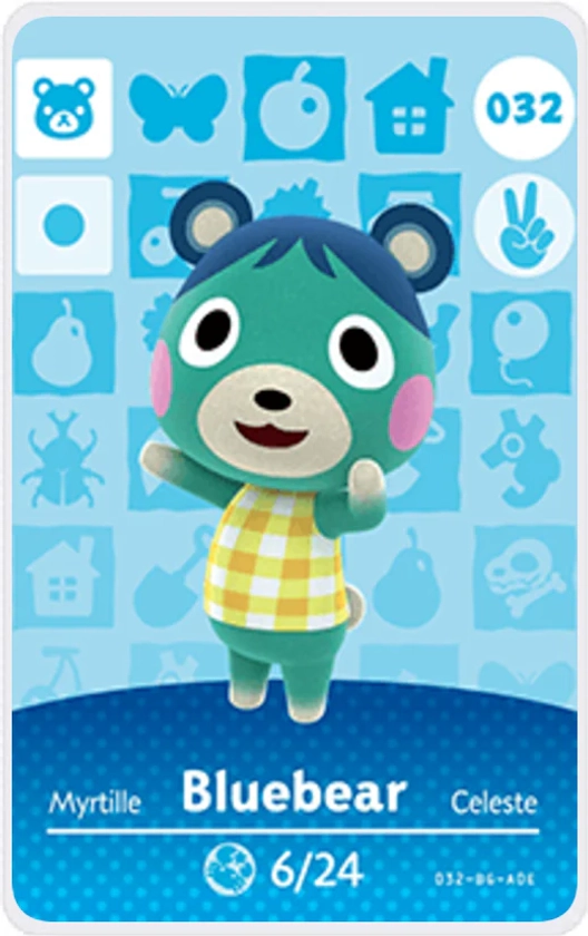 Bluebear - Villager NFC Card for Animal Crossing New Horizons Amiibo