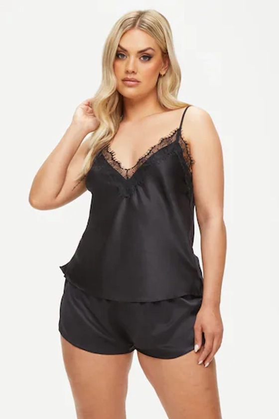Buy Ann Summers Black Cerise Lace and Satin Cami Pyjama Set from the Next UK online shop