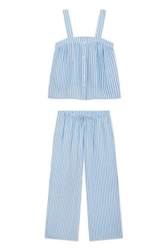 Hamptons Pants Set in Sail Blue Awning Stripe