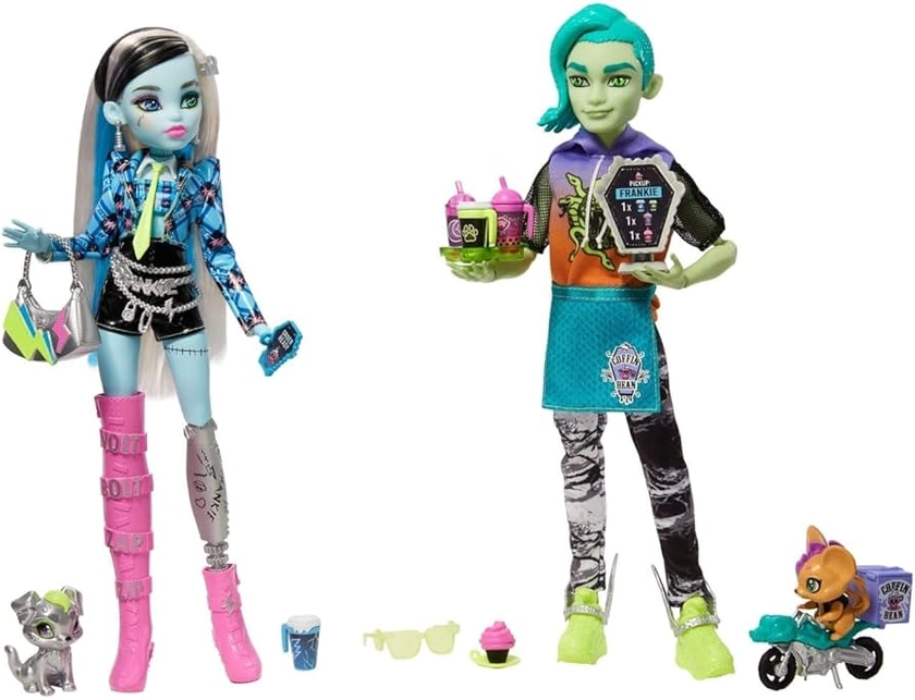 Monster High Coffee Break Frankie Stein & Deuce Gorgon Doll Set : Amazon.com.au: Toys & Games
