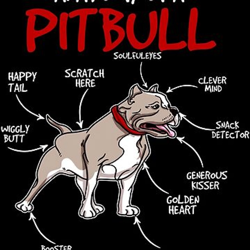 "Pitbull Stuff Dog Anatomy Of A Pitbull" Magnet for Sale by wowart4u