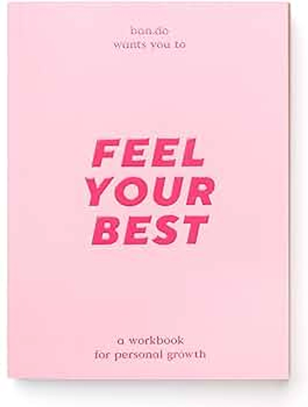 Ban.do Wellness Workbook, Guided Journal with Over 280 Pages, Mindfulness Journal Includes Sections on Goals/Exploration/Action/Relaxation and Daily Check-ins, Feel Your Best (Pink)