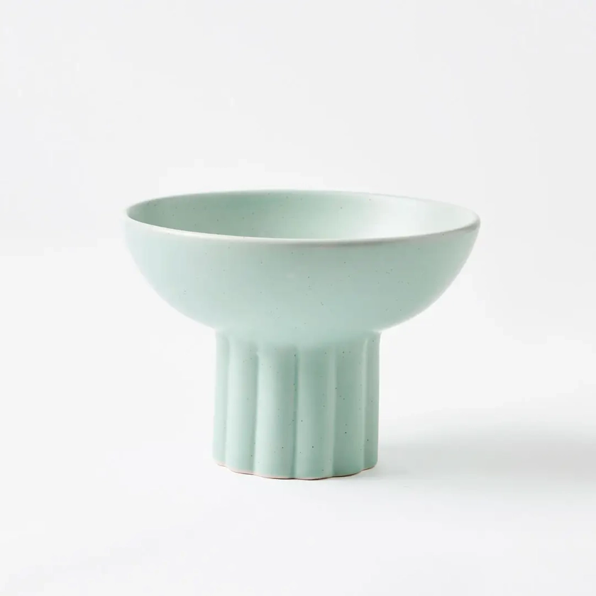 Archer Ribbed Round Footed Bowl - Sage