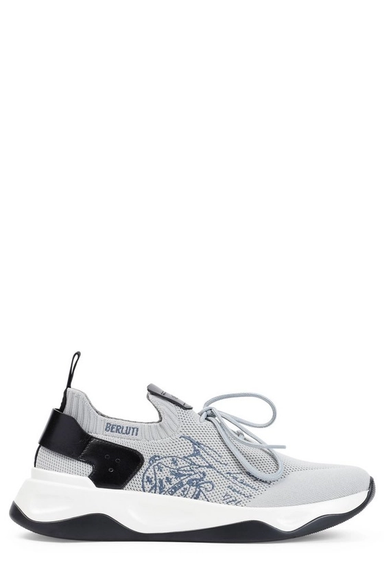 Berluti Logo Embroidered Lace-Up Sneakers