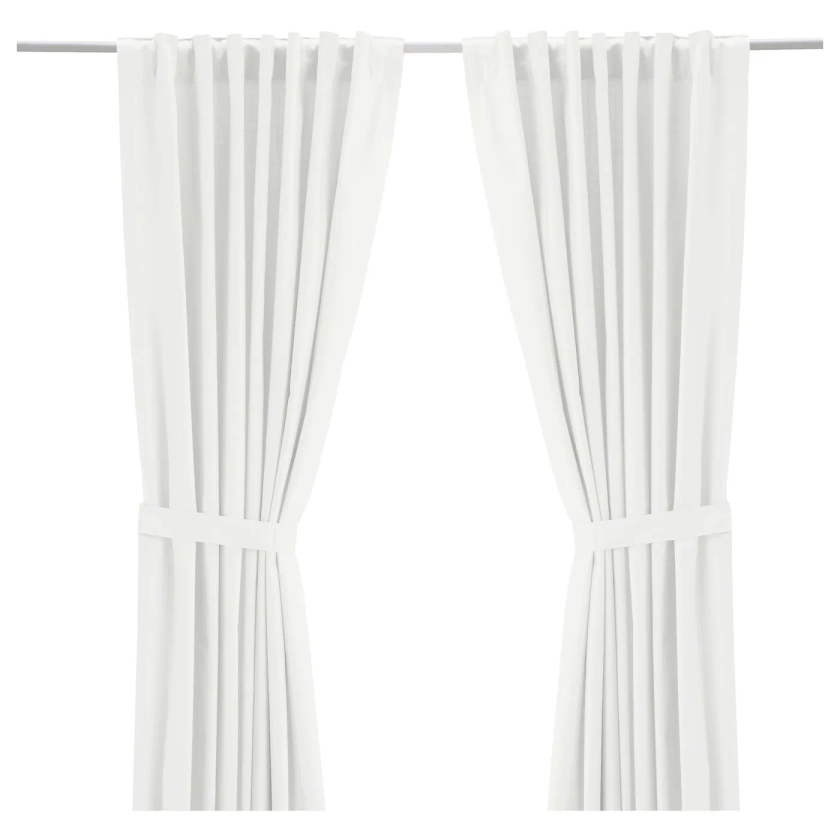 RITVA Curtains with tie-backs, 1 pair - white 57x98 "