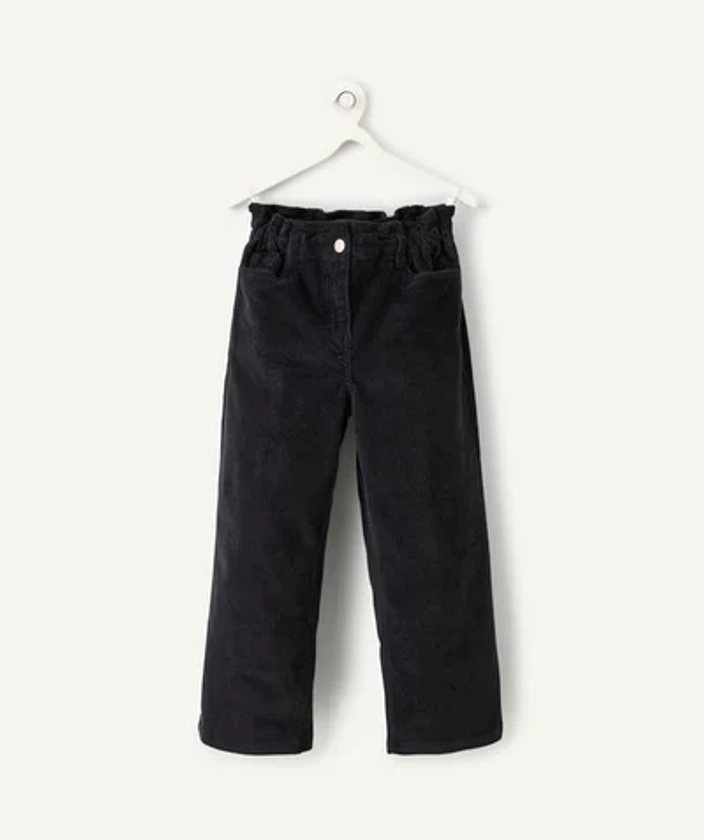 Pantalon fille en coton biologique velours côtelé noir - jet black | TAO Kids by Tape à l'œil