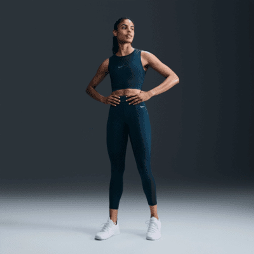 Leggings a 7/8 a vita media con inserti in mesh Nike Pro – Donna