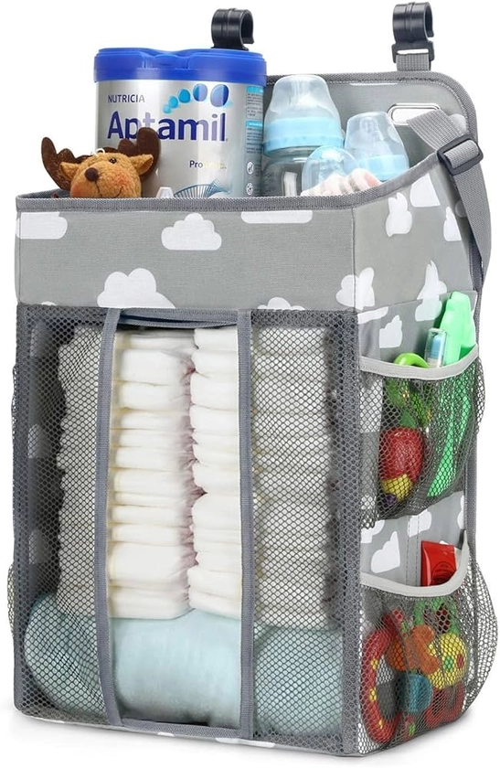 Best Hanging Diaper Caddy stacker for changing table crib playard and wall, Baby Nursery Organizer, large capacity Diaper nursery organization, gift for newborn boys and girls : Amazon.co.uk: Baby Products