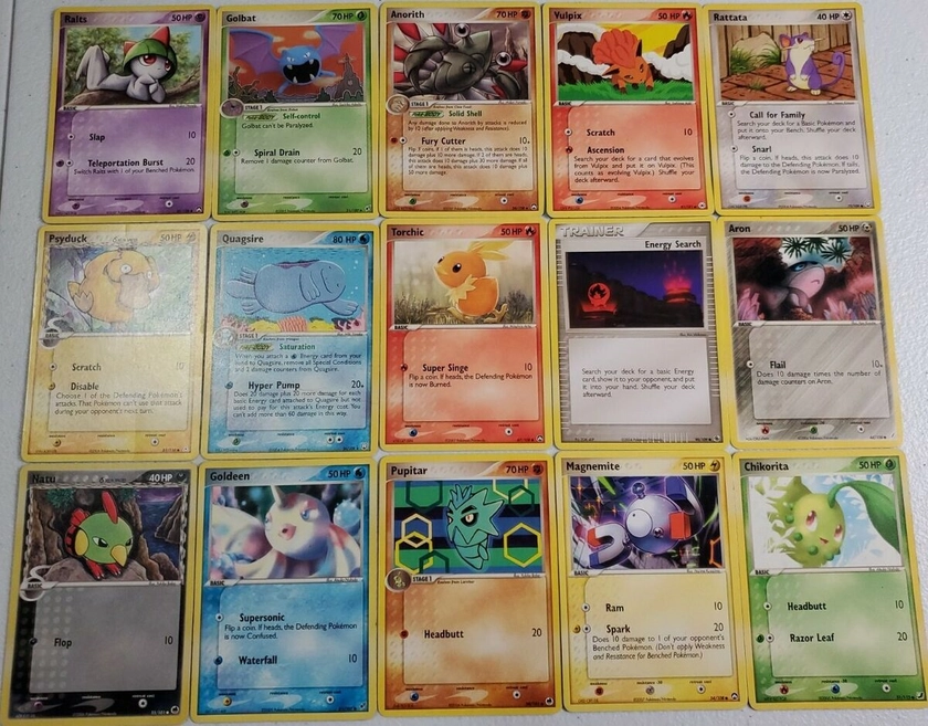 15 POKEMON CARDS FROM Ex Ruby and Sapphire to Ex Power Keeper SET!!!!