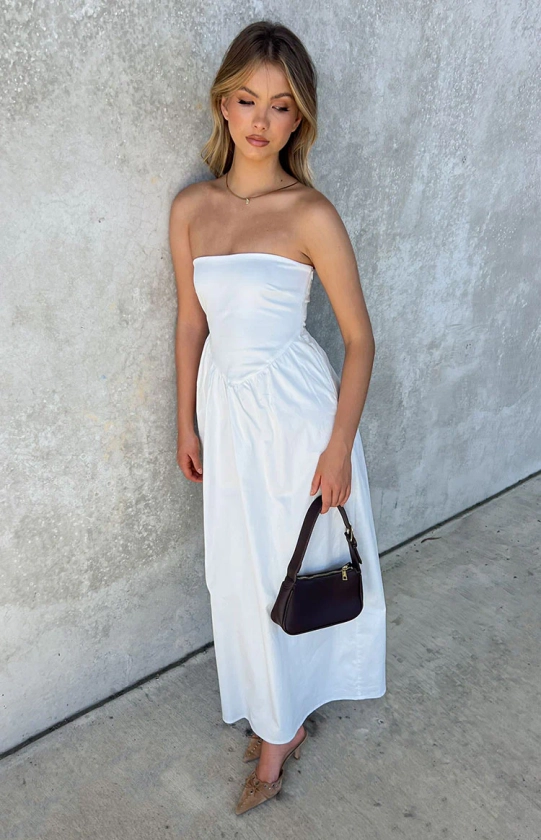 Jazlynn White Strapless Maxi Dress