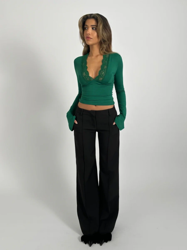 TALL Vera Wide low waist pants - black