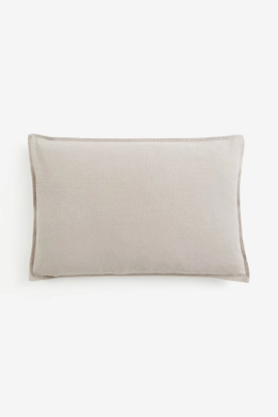 Housse de coussin en lin mélangé - Vert kaki foncé - Home All | H&M FR