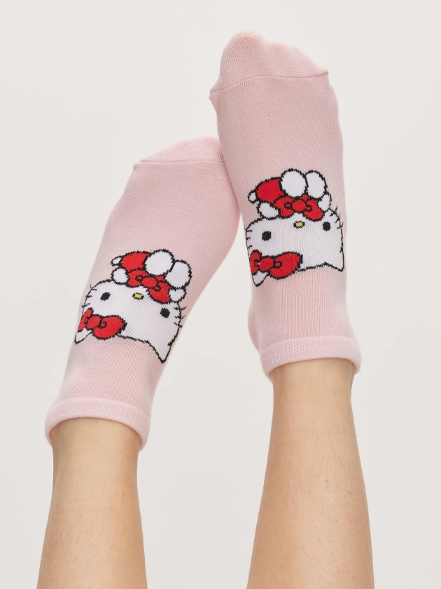 Hello Kitty Ankle Sock Pink Bow - Dotti Online