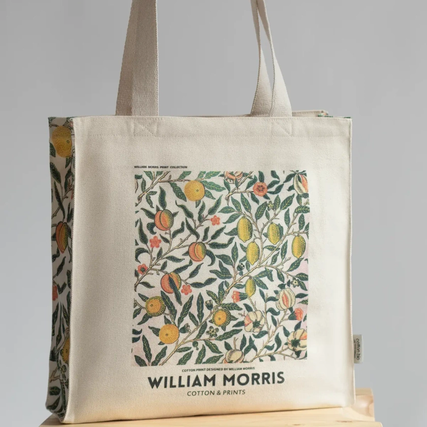 William Morris "Fruit" Thick Canvas Tote Bag | The Tote Library
