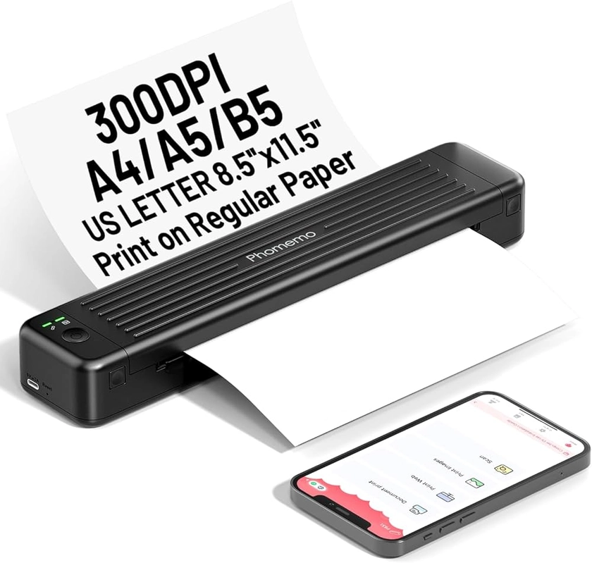 Amazon.com: Phomemo P831 Portable Printers Wireless for Travel, Support 8.5'' x 11'' US Letter Regular Copy Paper, P831 Mobile Printer Compatible with Phone & Laptop, 300DPI : Office Products
