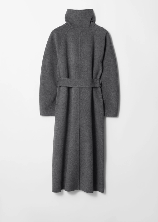 Funnel-Collar Wool Coat - Grey Melange - & Other Stories GB