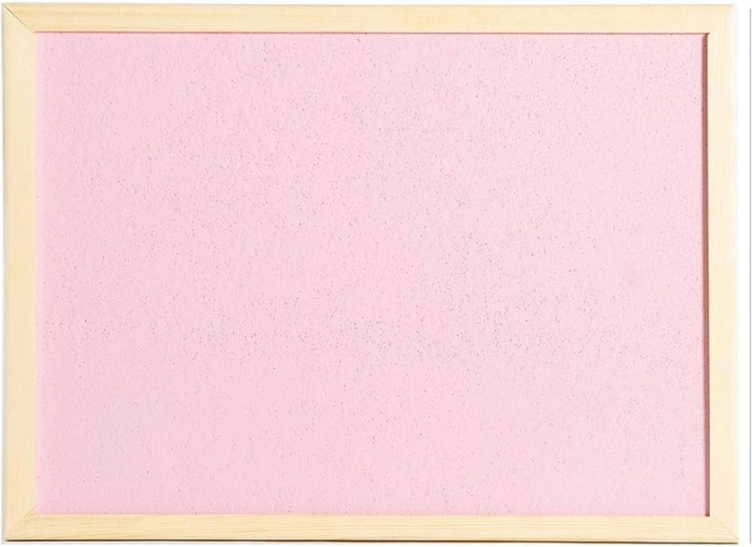 OFFICE CENTRE 30 x 40cm Pink Coloured Cork Pin Board Wooden Frame Kitchen Notice School +Fixings +20 Push Pins