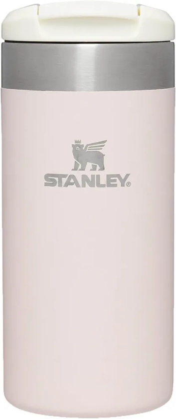 Stanley Aerolight Transit Mug Isotherme Café 0.35L - 4 Heures Chaud - 6 Heures Froid - Couvercle Étanche et Blocable - Thermos - Lavable au Lave-Vaisselle - Rose Quartz