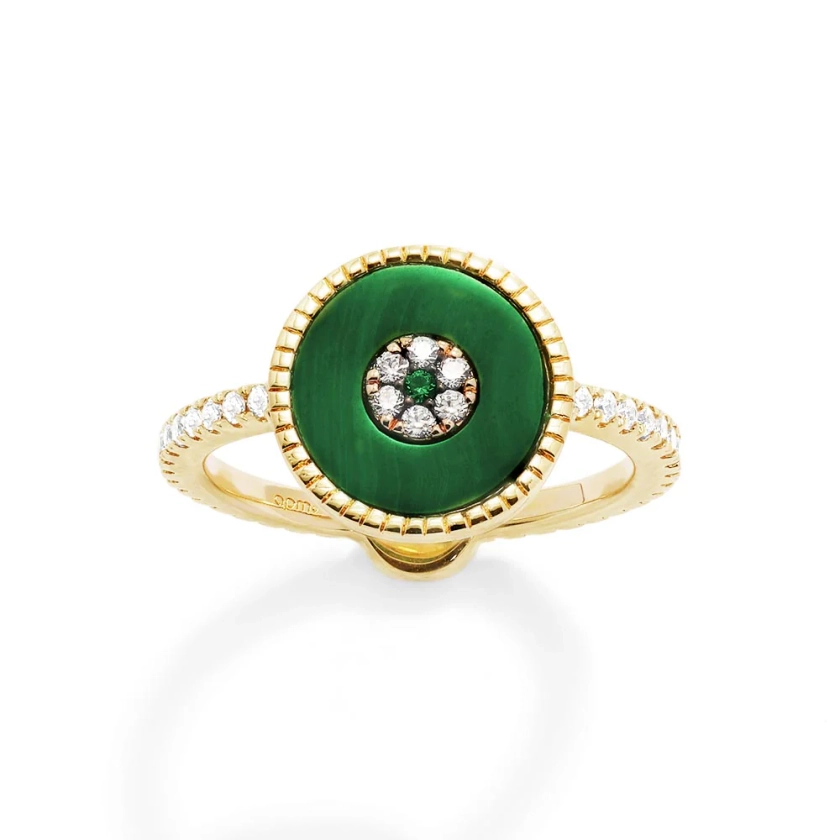 Bague Œil Porte-Bonheur Malachite