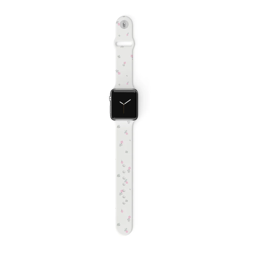 Ditsy Floral White Apple Watch Strap