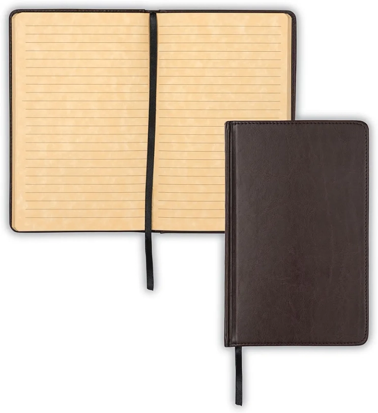 Samsill Vintage Hardcover Notebook, 200 Lined Notebook Pages, Brown, 5.25 x 8.25 Inch