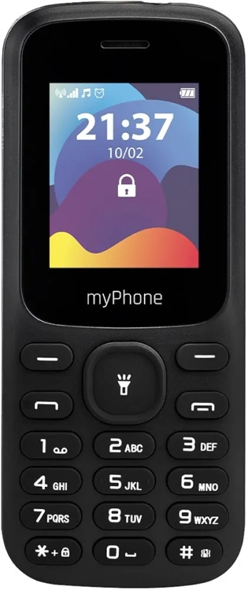 MP myPhone Fusion Téléphone de Touches Grand Bouton écran Couleur 1,77" Batterie 600mAh Torche Radio Double SIM Bluetooth téléphone Portable Seniors Touches éclairées Noir Téléphone Portable Seniors