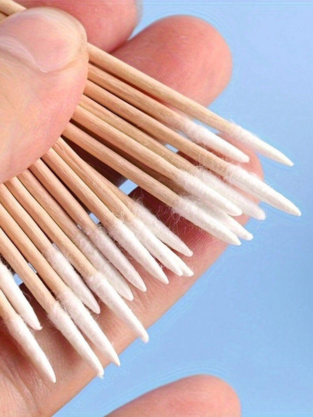 100pcs Ultra-Fine Disposable Nail Cleaning Sticks With Sharp Tip For Precision - Pack Of Small-Tip Wooden Toothpick-Style Sticks For Nail Care