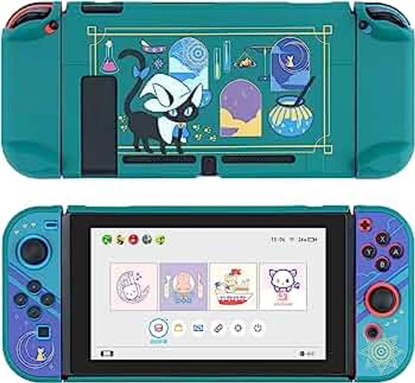 GeekShare Protective Case Slim Cover Case Compatible with Nintendo Switch - Shock-Absorption and Anti-Scratch Skin Case for Switch - Alchemy Cat (for Regular Switch)