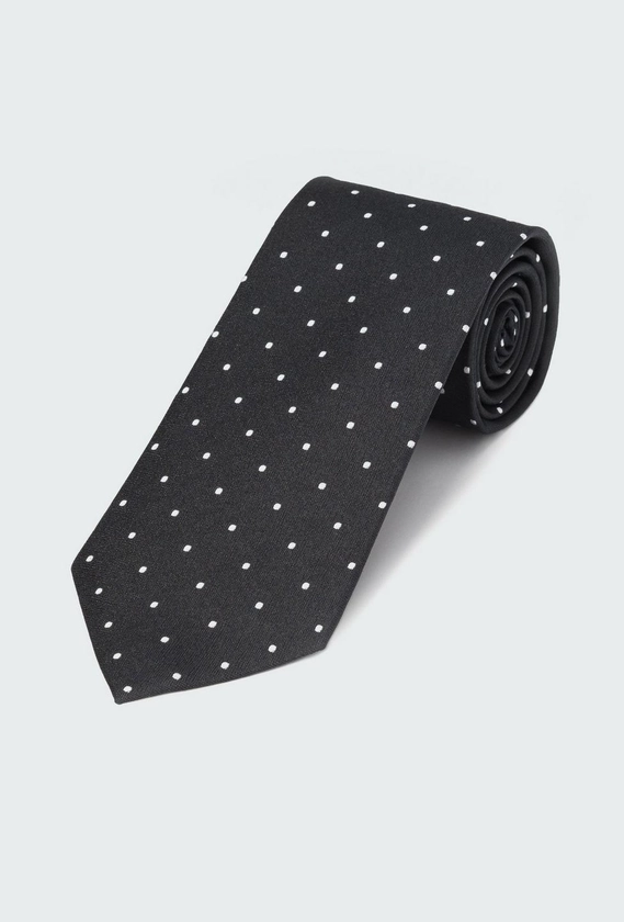 Black Pindot Tie