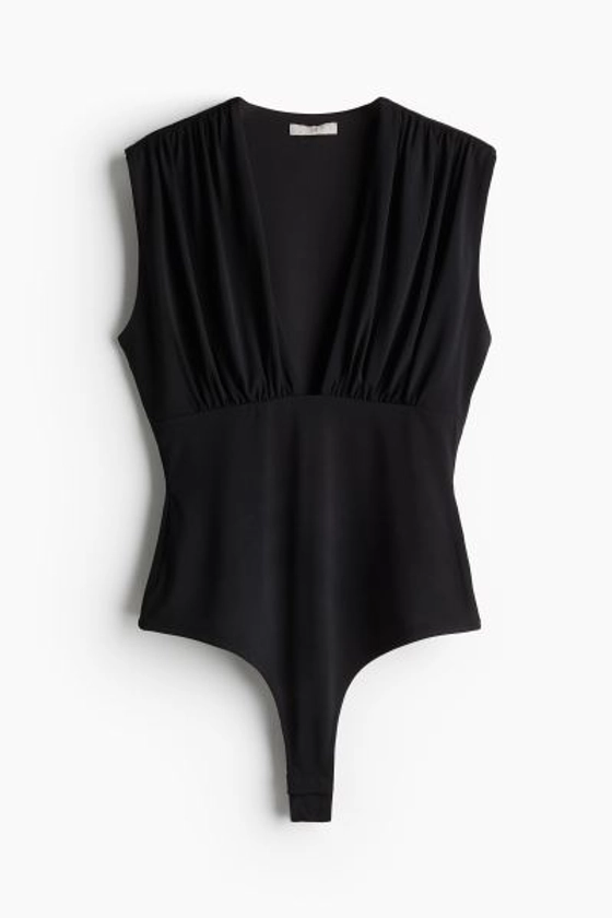 Body string à encolure en V - Encolure plongeante - Sans manches - Noir - FEMME | H&M FR