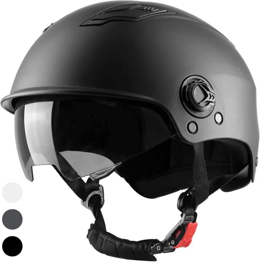 Westt Casque Skate pour Trottinette, BMX, Skateboard, vélo électrique, Patins à roulettes, Casque vélo Hommes Femmes Adultes Adolescents avec visière Pare-Soleil (Noir, S/M (55-58 cm))