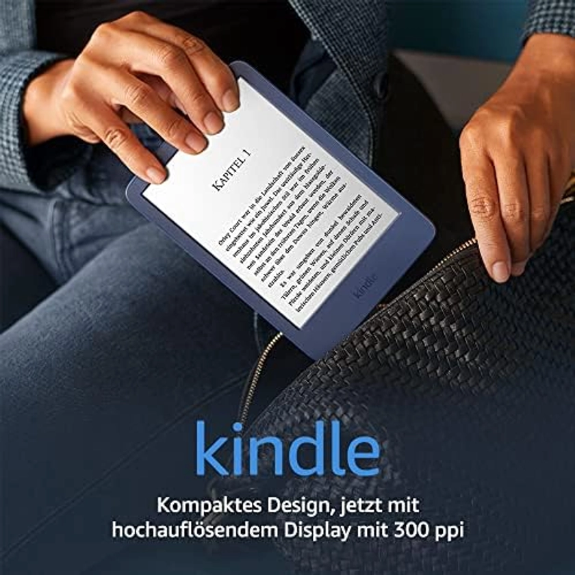 Kindle (2022) – Der bisher leichteste und kompakteste Kindle, jetzt mit hochauflösendem 6-Zoll-Display mit 300 ppi und doppelter Speicherkapazität | Mit Werbung | Blau