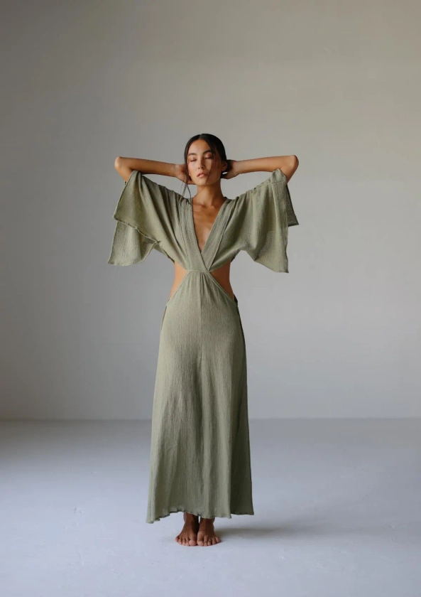 AURORA DRESS - OLIVE