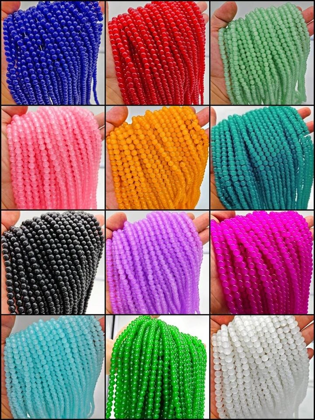 100pcs Multicolor Glass Beads For Jewelry Making  8mm 10mm Loose Spacer Beads For DIY Bracelet And Necklace Accessories