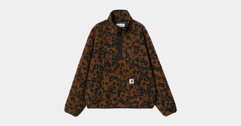 Carhartt WIP W' Elliot High Neck Liner, Camo Leo Jacquard, Tamarind / Black | Boutique officielle en Ligne