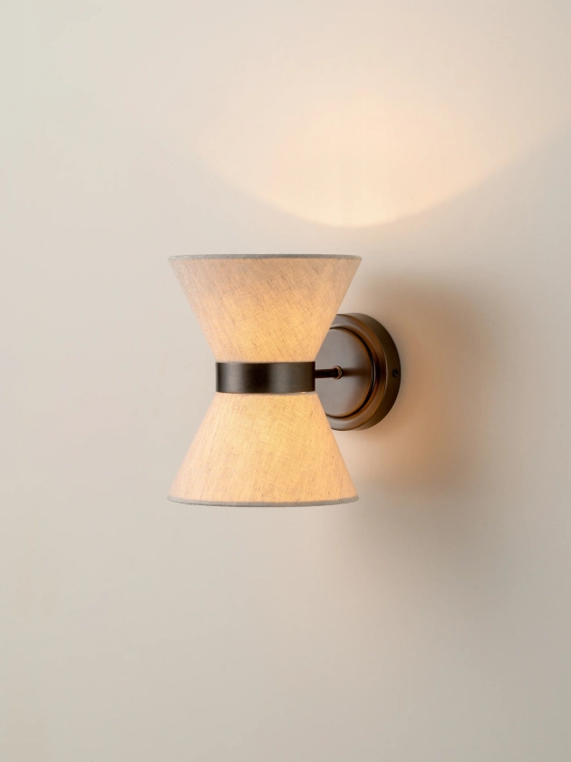 Renwick - linen and bronze wall light