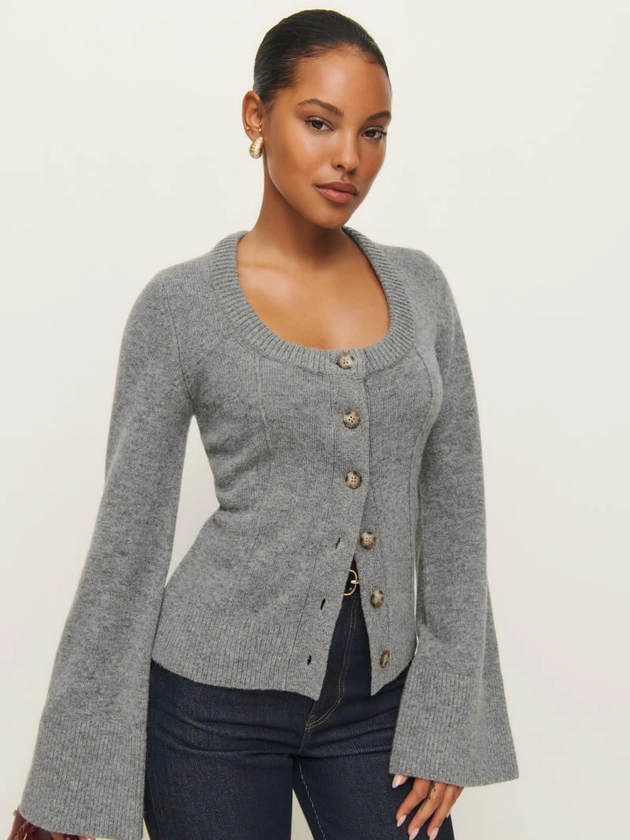 Karina Regenerative Wool Scoop Neck Cardigan