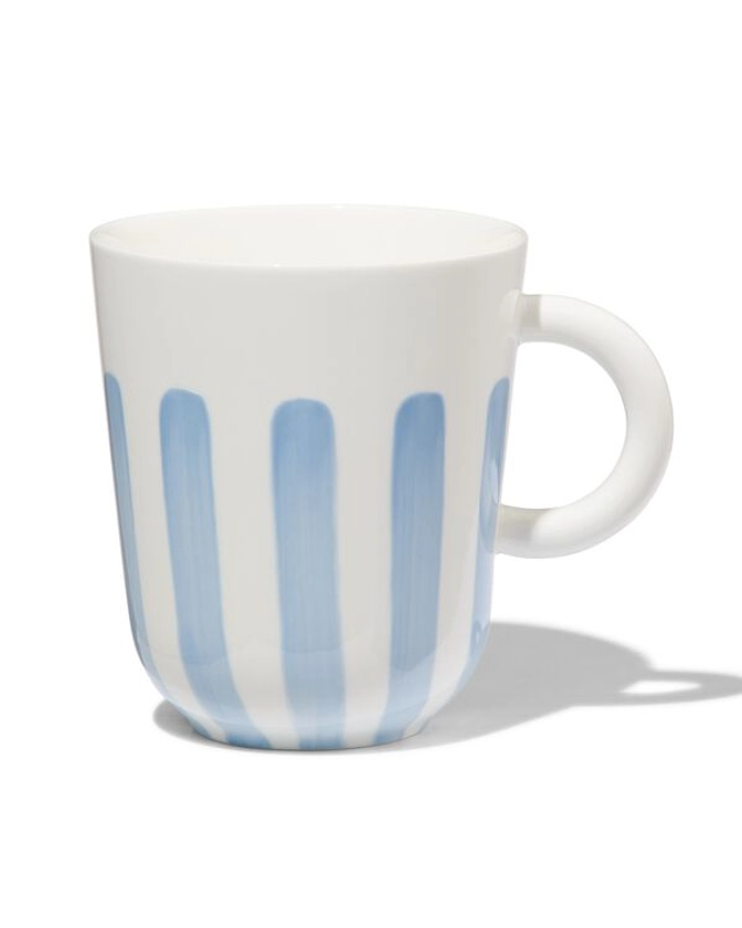 mug 490ml - new bone blanc et bleu - vaisselle dépareillée - HEMA