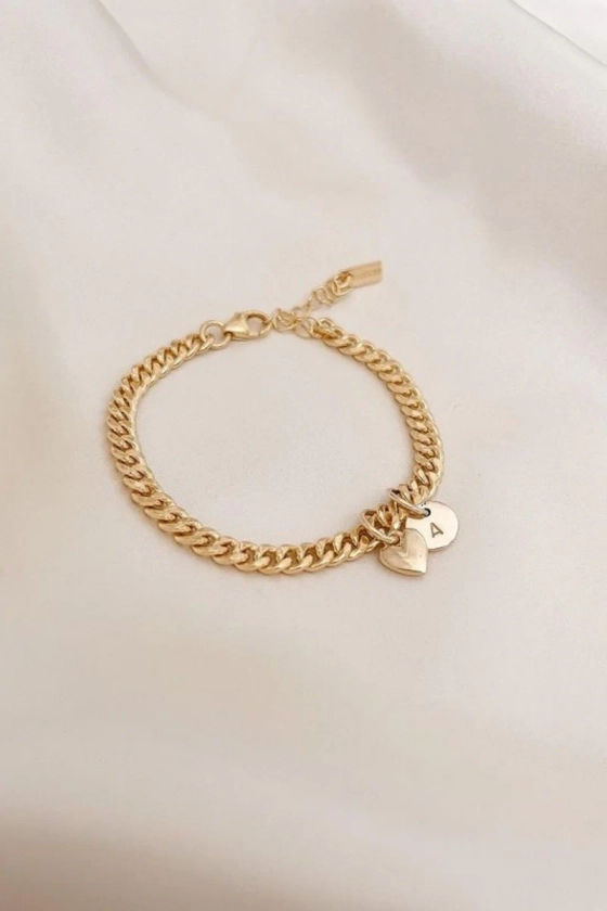 Sweetheart Cuban Link Bracelet - Gold