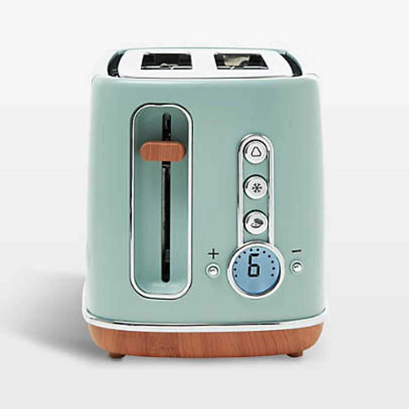 Haden Dorchester Silt Green 2-Slice Toaster + Reviews | Crate & Barrel