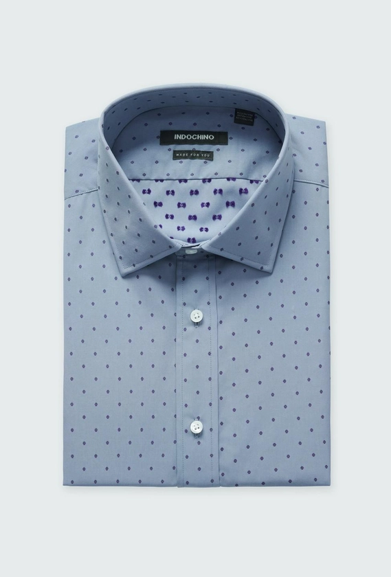 Men's Dress Shirts - Hyde Dobby Blue Shirt | INDOCHINO