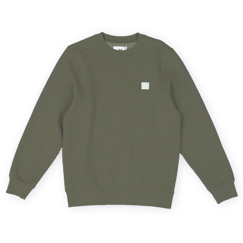 Haven Surf - Base Crew Sweat w/ H - logo patch - Dark Olive