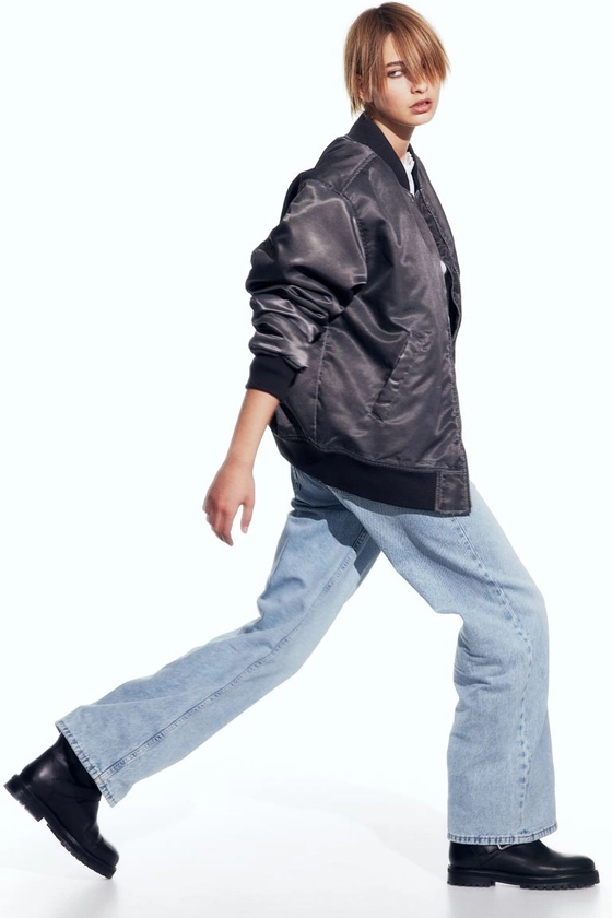 Wide High Jeans - High waist - Long - Light denim blue - Ladies | H&M GB
