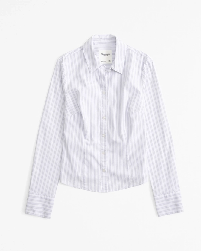 Femme Slim Poplin Shirt | Femme Nouveautés | Abercrombie.com