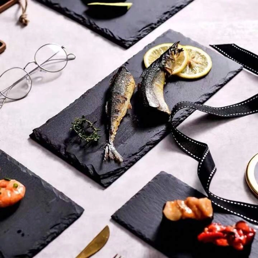1 τμχ  Μαύρο Πέτρα  Πιατέλα , Φυσικό Μπριζόλα Για  Ιαπωνικό  Sushi 
Επιδόρπιο  Εστιατόριο  , Χέρι  Φυσικό Υλικά