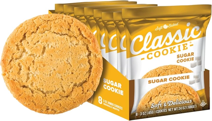 Classic Cookie, Soft Baked Cookie, Sugar Cookie 3oz., 8 Cookies